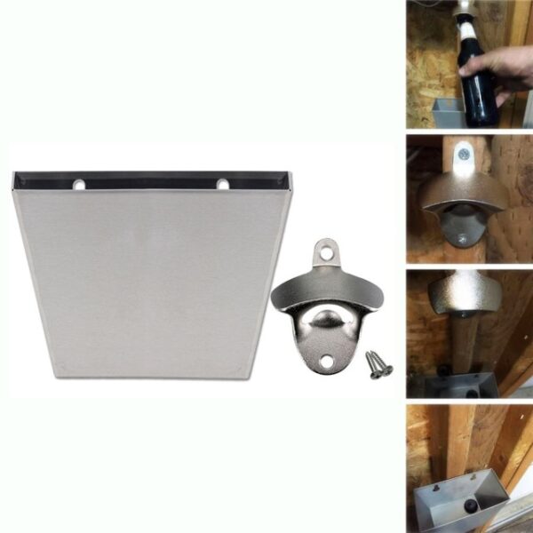 1pc Stainless Steel Bottle Opener Wall Mounted Beer Cap Catcher Box With Screws For Kitchen Bar 1.jpg 640x640 1