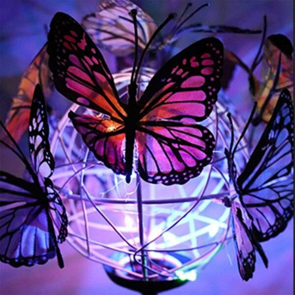 2 в 1 нов стил на открито водоустойчива слънчева крушка с пеперуда светлини градина градина пейзаж морава LED 2