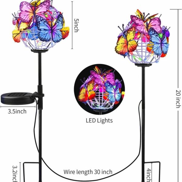 2 In 1 New Style Outdoor Waterproof Solar Butterfly Bulb Lights Garden Garden Landscape Lawn Led 5