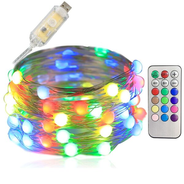 20M Smart RGB Christmas Tree Fairy Light Garland Copper Wire LED String Light With Remote for 4