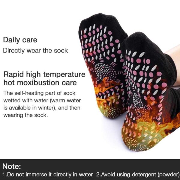 2Pcs Pair Self Heating Socks Magnetic Massage Socks Tourmaline Socks Outdoor Breathable Anti Freezing Warm Foot 3