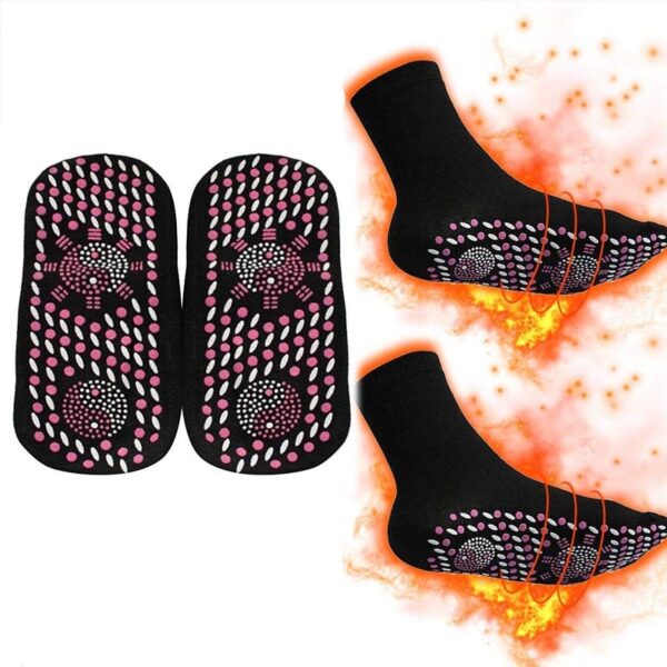 2Pcs Pair Self Heating Socks Magnetic Massage Socks Tourmaline Socks Outdoor Breathable Anti Freezing Warm Foot 5