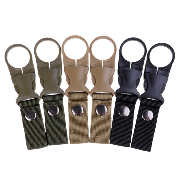 2pcs Water Bottle Holder Clip Multifunction Water Bottle Nylon Webbing Buckle Hook Climbing Carabiner Belt Backpack 1