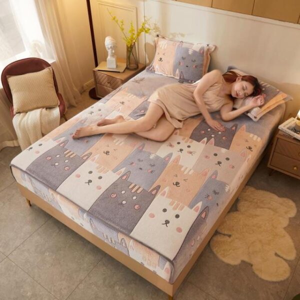 可調節底床單法蘭絨彈性床單保暖厚床單冬季床墊套 150 5.jpg 640x640 5