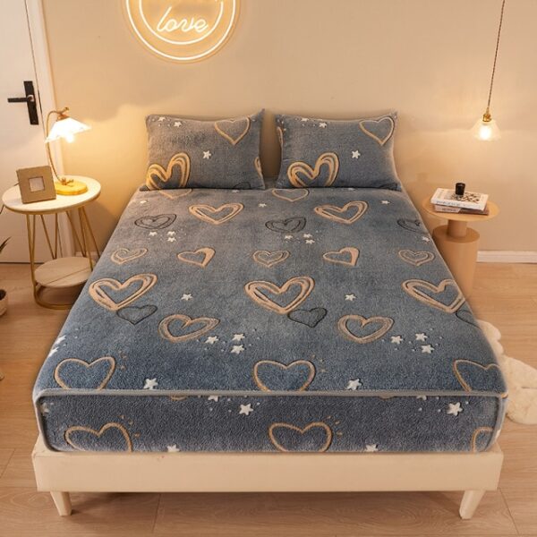 可調底床單法蘭絨彈性貼合床單保暖加厚床單冬季床墊套