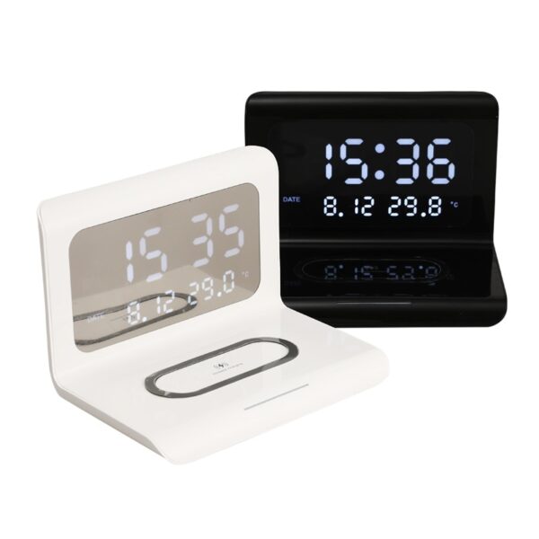 Alarm clock with Wireless Charging Function bedside Alarm Clock compatible with Iphone Huawei Samsung bedside alarm 2