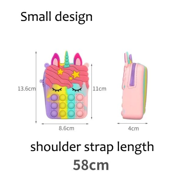 Big Unicorns Kawaii Wallet Anime Fidget Toys Popping Popet Silicone Push Bubble Storage Women Bag Anti 4