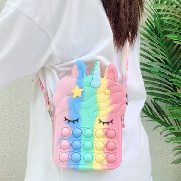 Big Unicorns Kawaii Wallet Anime Fidget Toys Popping Popet Silicone Push Bubble Storage Women Bag Anti