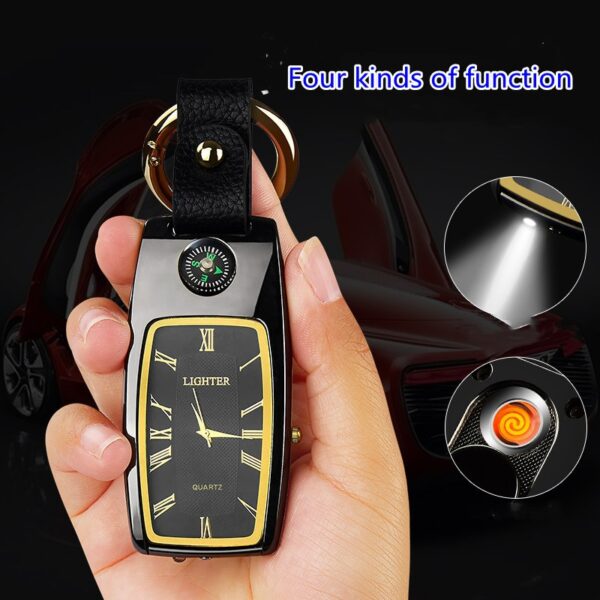 Car Key Chain Watch Lighter Multi function Cigarette Lighter With Compass Charging Device 1
