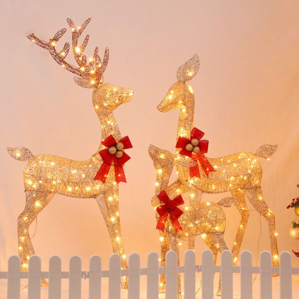 Christmas Decoration Ornaments 30 40 50 CM Gold Deer Elk Led Light Xmas Tree Scene Room 1 1