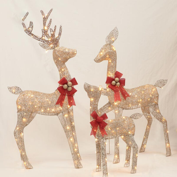 Christmas Decoration Ornaments 30 40 50 CM Gold Deer Elk Led Light Xmas Tree Scene Room 3 1