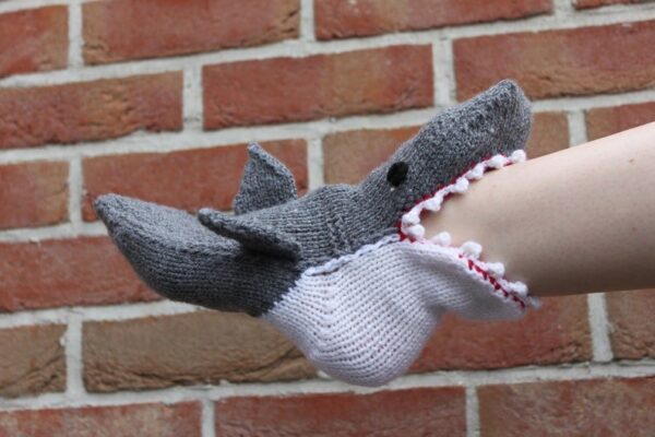 Christmas Gift Shark Fish Chameleon Crocodile Knit Socks Cute Unisex Novelty Winter Warm Floor Sock for 2