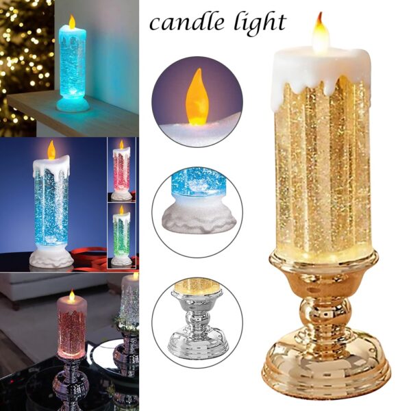 Christmas Rechargeable Colour Electronic LED Waterproof Candle With Glitter Colour Changing LED Water Candle In Stock 1