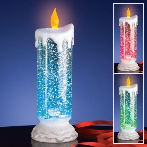 Christmas Rechargeable Colour Electronic LED Waterproof Candle With Glitter Colour Changing LED Water Candle In Stock 2