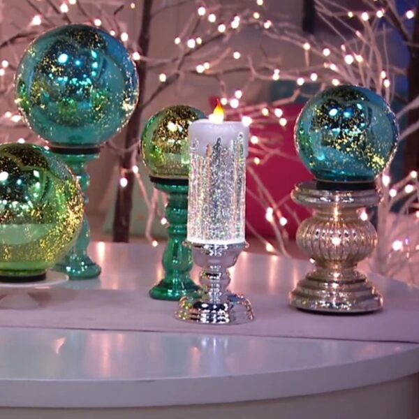 Christmas Rechargeable Colour Electronic LED Waterproof Candle With Glitter Colour Changing LED Water Candle In Stock 3