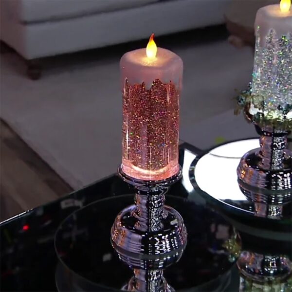 Christmas Rechargeable Colour Electronic LED Waterproof Candle With Glitter Colour Changing LED Water Candle In Stock 4