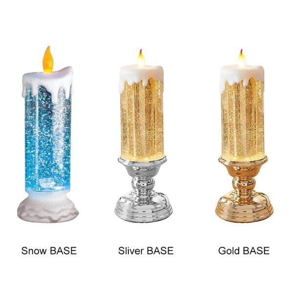Christmas Rechargeable Colour Electronic LED Waterproof Candle With Glitter Colour Changing LED Water Candle In Stock 5