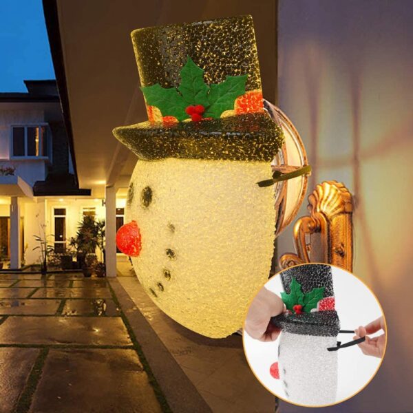 Christmas Snowman Decoration Lampshade Door Hanging Snowman Head Lampshade Door Hanging Christmas Outdoor Porch Ornaments 4