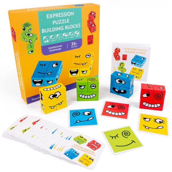 Kiub Wajah Menukar Blok Bangunan Permainan Papan Teka-teki Kartun Montessori Mainan Permainan Aras Kayu Cabaran Berfikir 1.jpg 640x640 1