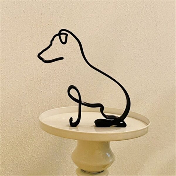 Arca Seni Minimalis Anjing Hadiah Peribadi Hiasan Logam Hiasan Rumah Moden Aksesori Pejabat 4