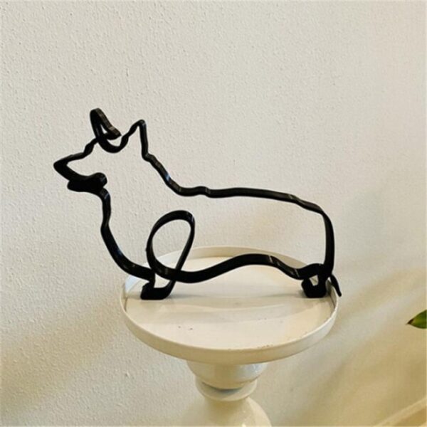 Arca Seni Minimalis Anjing Hadiah Peribadi Hiasan Logam Pejabat Hiasan Rumah Moden
