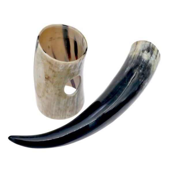 Handicrafts Authentic Medieval Viking Drinking Horn Mug with Stand Cups Ale Beer Wine Goblet Chalice Tankard 2