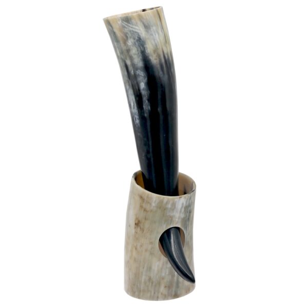 Handicrafts Authentic Medieval Viking Drinking Horn Mug with Stand Cups Ale Beer Wine Goblet Chalice Tankard 4
