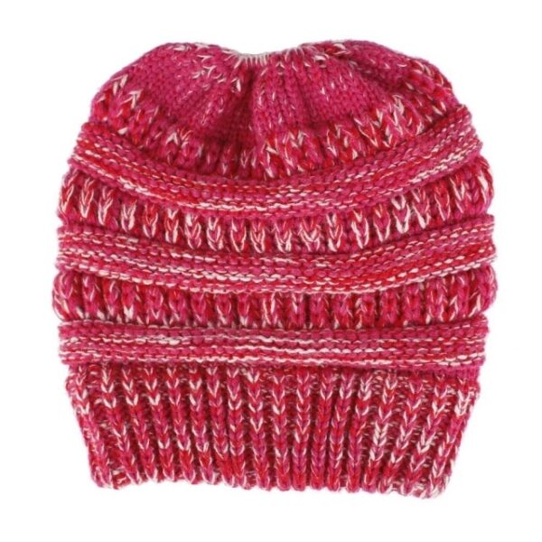 کلاه دم اسبی بلند دم اسبی کابل کشی نرم کشدار بافتنی با خط جمجمه گرم فازی Beanie 100 11.jpg 640x640 11