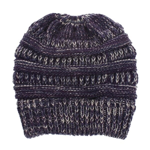 Gorro de rabo de cavalo com coque alto, grosso, macio, elástico, malha, quente, felpudo, forrado, caveira, gorro 100 13.jpg 640x640 13