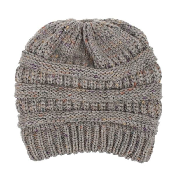 Gorro de cola de caballo de moño alto, gorro grueso y suave, tejido de cable elástico, cálido, con forro difuso, gorro de calavera 100 19.jpg 640x640 19