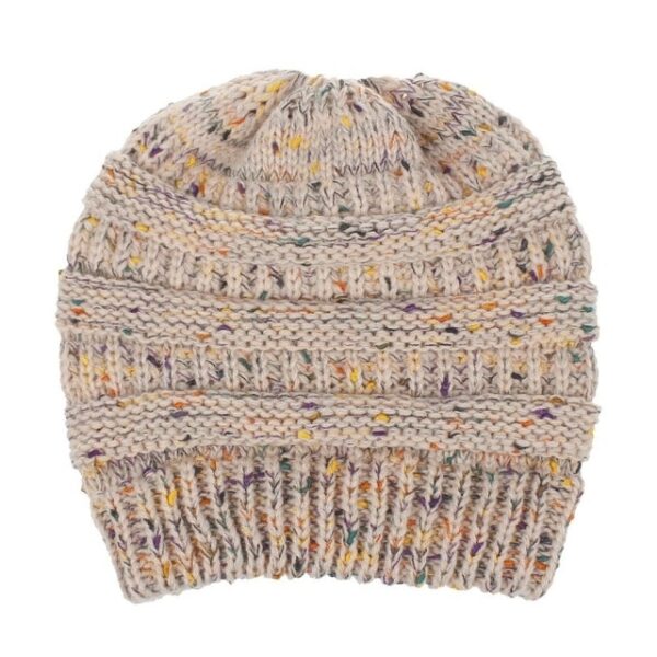 Gorro de rabo de cavalo com coque alto, grosso, macio, elástico, malha, quente, felpudo, forrado, caveira, gorro 100 22.jpg 640x640 22