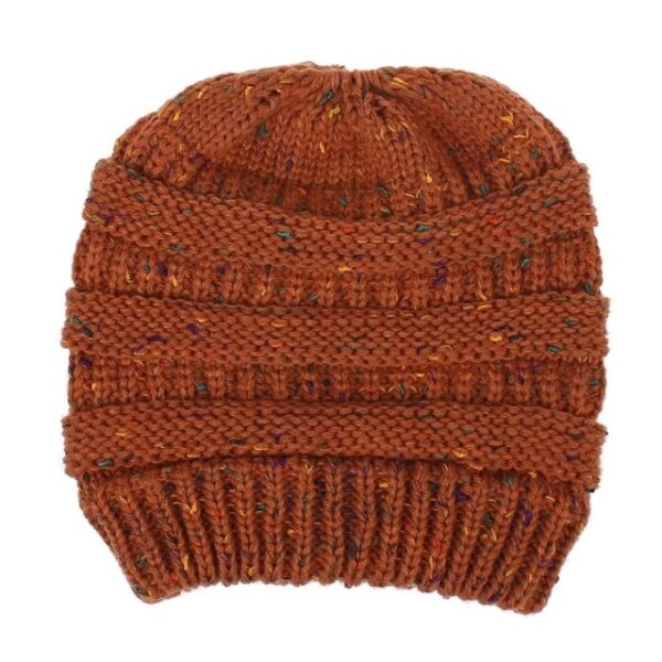 Gorro de rabo de cavalo com coque alto, grosso, macio, elástico, malha, quente, felpudo, forrado, caveira, gorro 100 23.jpg 640x640 23