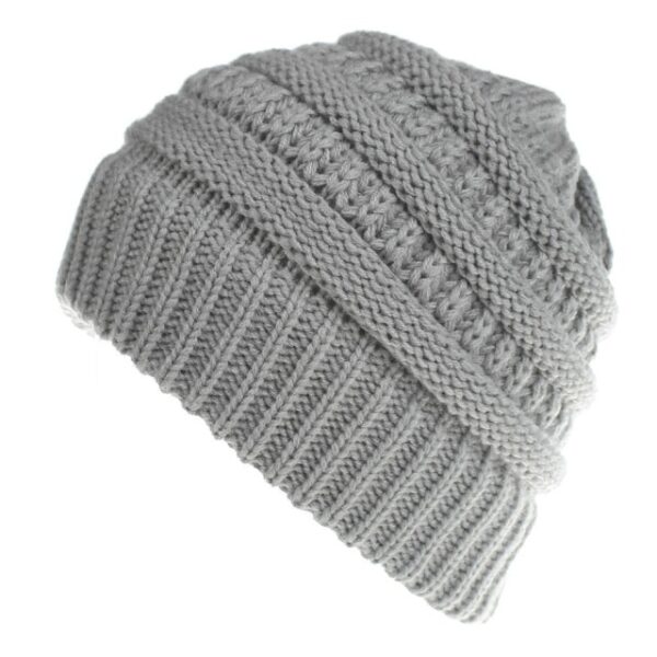 High Bun Ponytail Beanie Hat Chunky Soft Stretch Cable Knit Warm Fuzzy Lined Skull Beanie 100 4.jpg 640x640 4