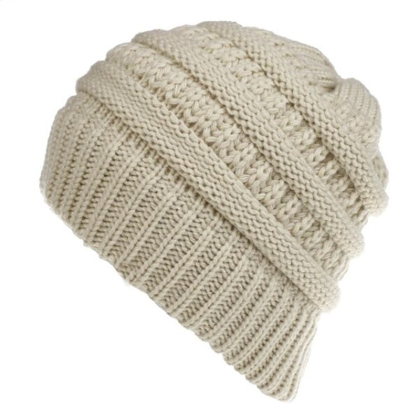 High Bun Ponytail Beanie Hat Chunky Soft Stretch Cable Knit Warm Fuzzy Lined Skull Beanie 100 5.jpg 640x640 5
