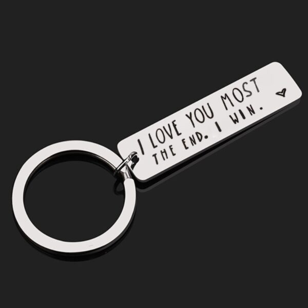 I LOVE YOU MORE THE END Nanalo ako ng Key Chains Stainless Steel Keychain Para sa Women s 3