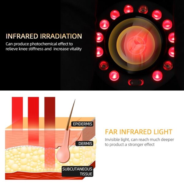 Infrarooi Laser Kniemasseerder Verhitting Fisioterapie Instrument Skouer Elmboog Knie Vibrasie Massering Rehabilitasie Pynverligting 2