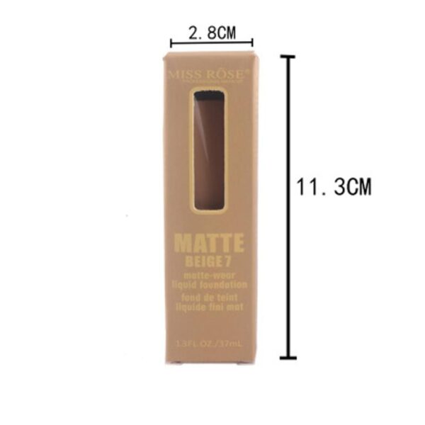 MISS ROSE 37ml Matte Liquid Foundation Cream Soft Matte Long Wear Oil Control Concealer Fashion Basic 5