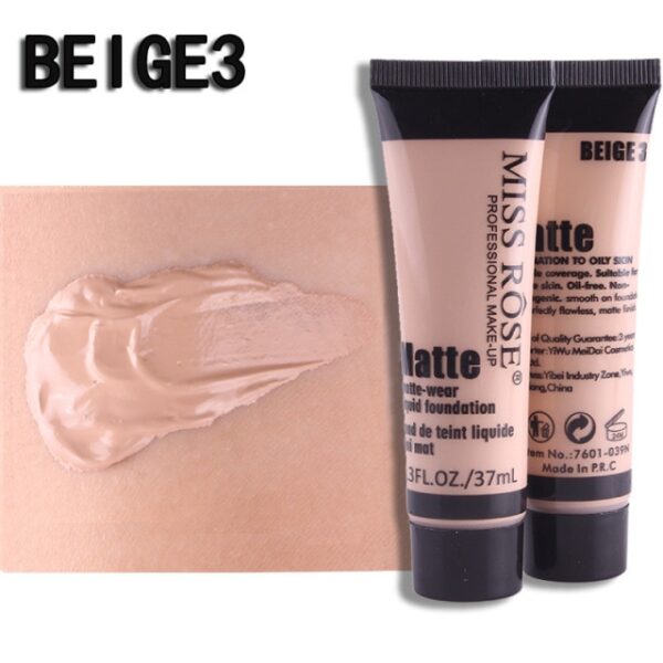 MISS ROSE 37ml Matte Liquid Foundation Cream Soft Matte Long Wear Oil Control Concealer Fashion Basic 7.jpg 640x640 7
