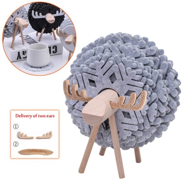New Sheep Shape Anti Slip Cup Pads Coasters Insulated Round Felt Cup Mats Japan Style Creative 2.jpg 640x640 2