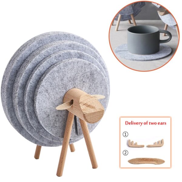 New Sheep Shape Anti Slip Cup Pads Coasters Insulated Round Felt Cup Mats Japan Style Creative 4.jpg 640x640 4