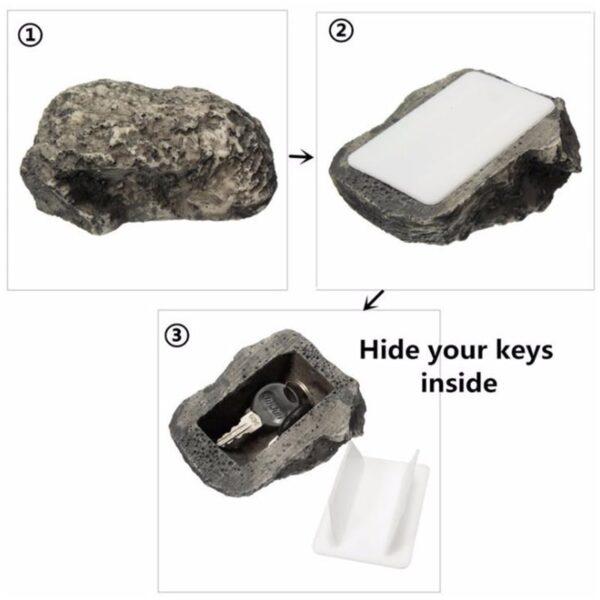 Outdoor Spare Garden Key Box Rock Hidden Hide In Stone Security Safe Storage Hiding Containers Safe 4