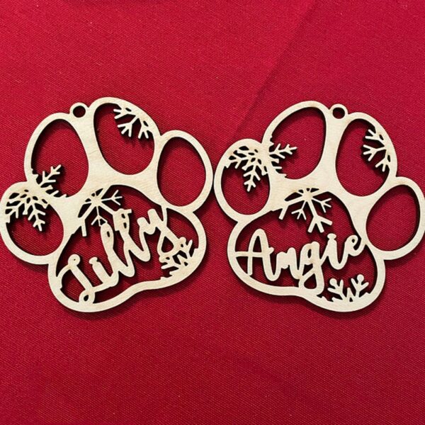 Personalized Your Dog s Name Custom Dog Paw Christmas Ornament Laser Engraved name place card Christmas 2