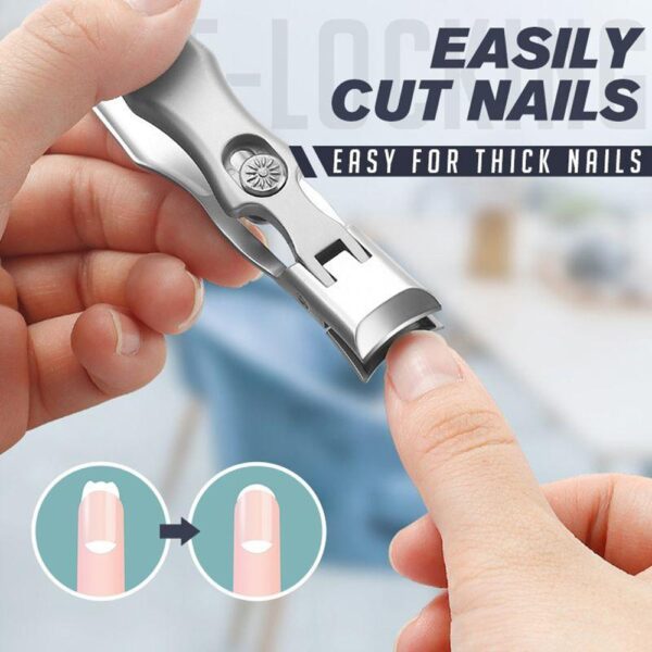 Portable Nail Clippers Stainless Steel Wide Jaw Opening Anti Splash Fingernail Cutter Manicure Tools Nail Trimmer