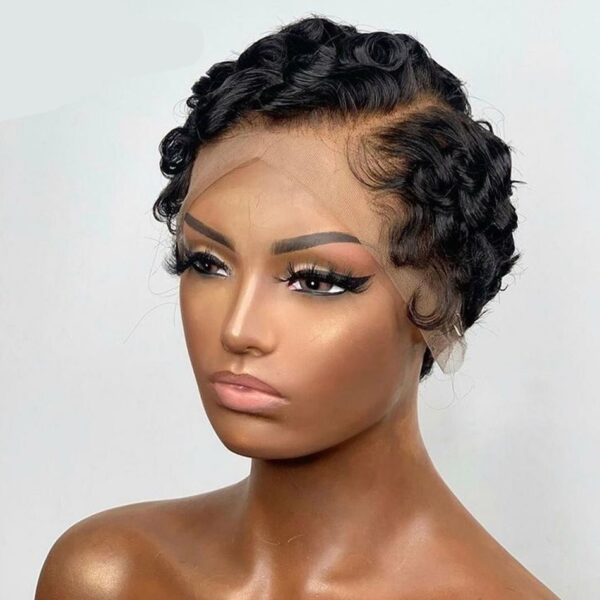 Rosabeauty Deep Wave Lace Front Pruiken foar minsklik hier Koarte krullend minsklik hier Bob Pruik Pixie Cut