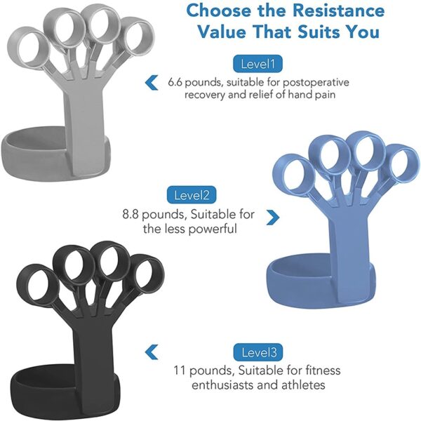 Dispositivo de aperto de silicone dedo exercício maca artrite aperto de mão treinador fortalecer o treinamento de reabilitação para aliviar a dor 2