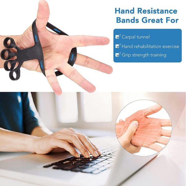 Silicone Grip Device Mag-ehersisyo sa Daliri Stretcher Arthritis Hand Grip Trainer Palakasin ang Pagsasanay sa Rehabilitasyon Para Maibsan ang Sakit 3