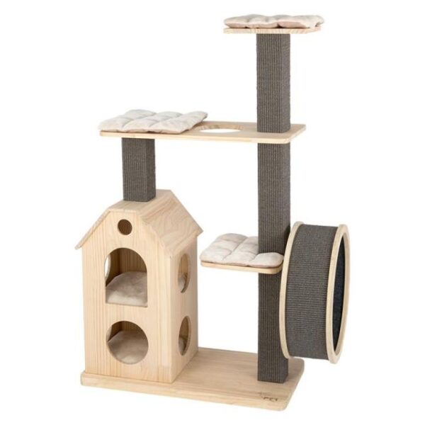 Solid Wood Cat Climbing Frame Sturdy Cat Tree Cat Treadmill Silent Runner Fitness Toy For