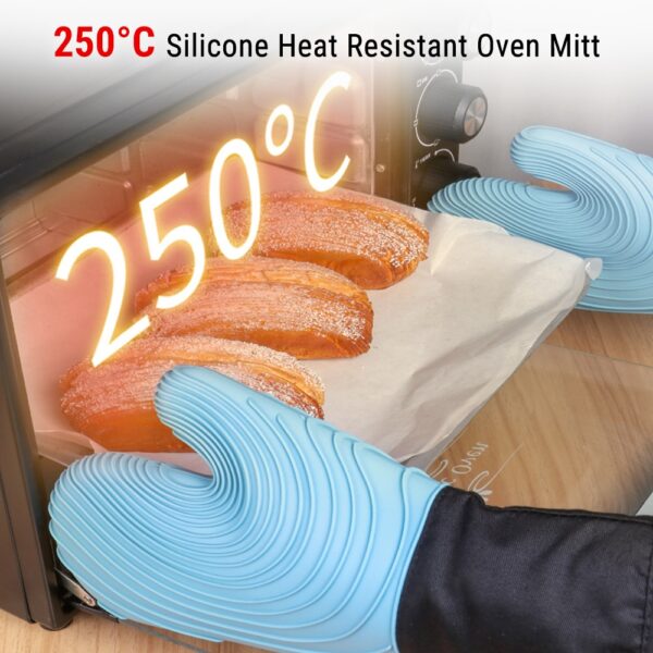 ThermoPro GL01 250 Silicone Heat Resistant Baking Oven Gloves Microwave oven Mitts Waterproof Kitchen Barbecue Gloves 1