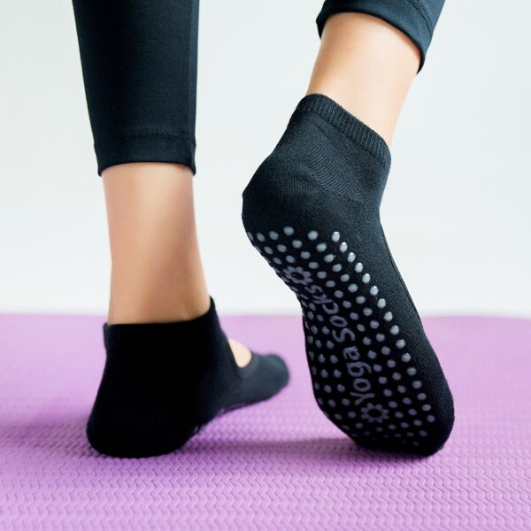 Women High Quality Pilates Socks Anti Slip Breathable Backless Yoga Socks Ankle Ladies Ballet Dance Sports 3