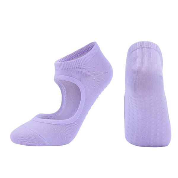 Women High Quality Pilates Socks Anti Slip Breathable Backless Yoga Socks Ankle Ladies Ballet Dance Sports 4.jpg 640x640 4